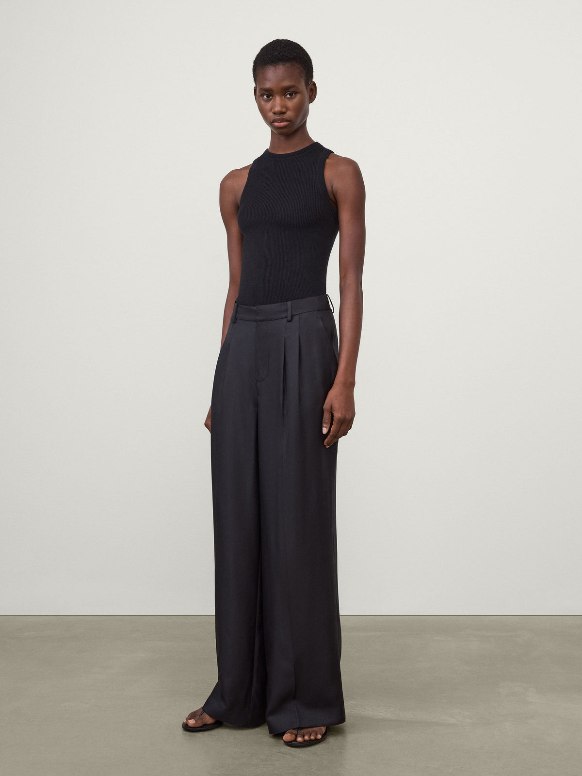 Wide Leg Tailored Trousers