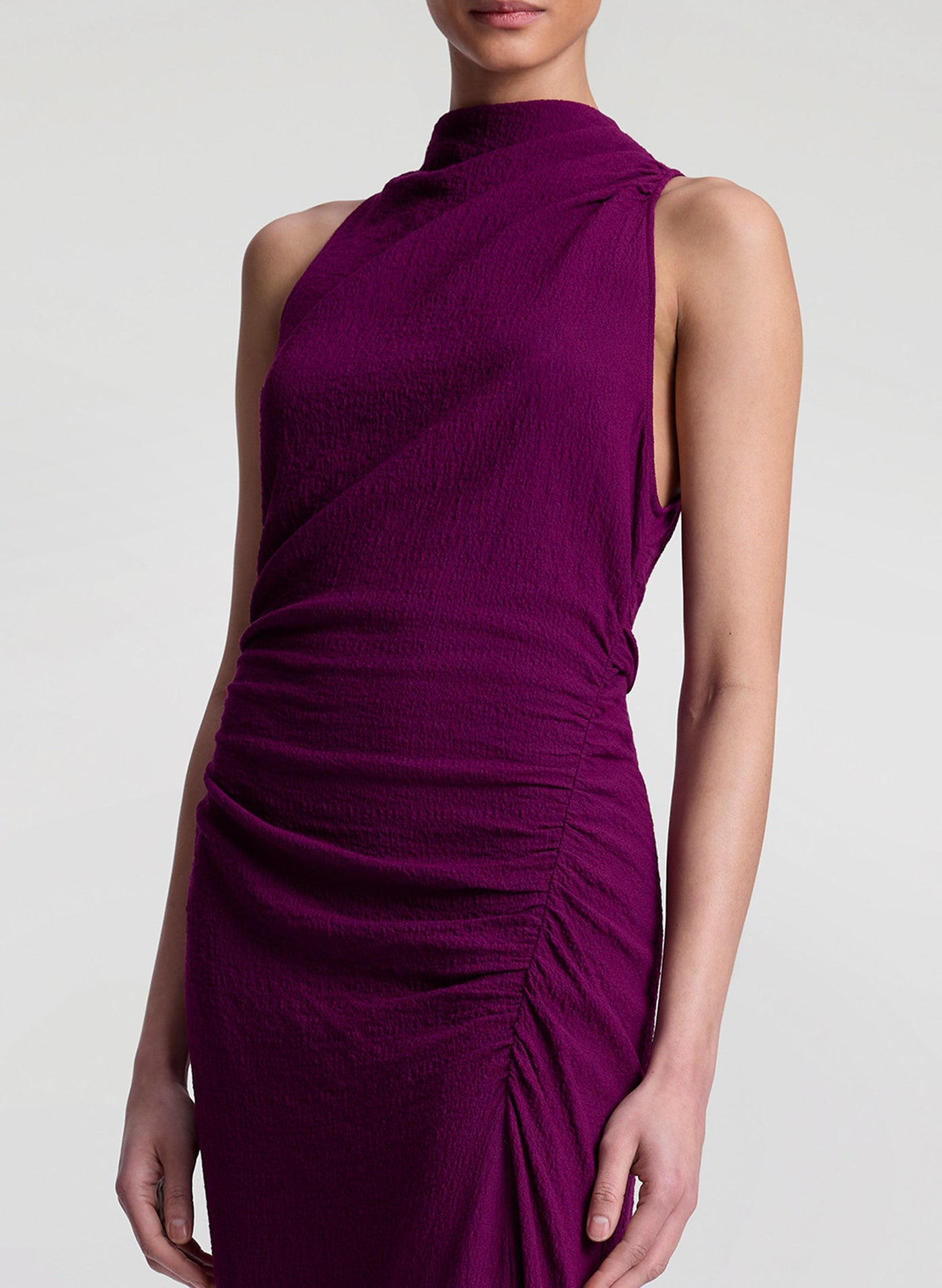 INEZ TEXTURED MIDI DRESS IN JEWEL