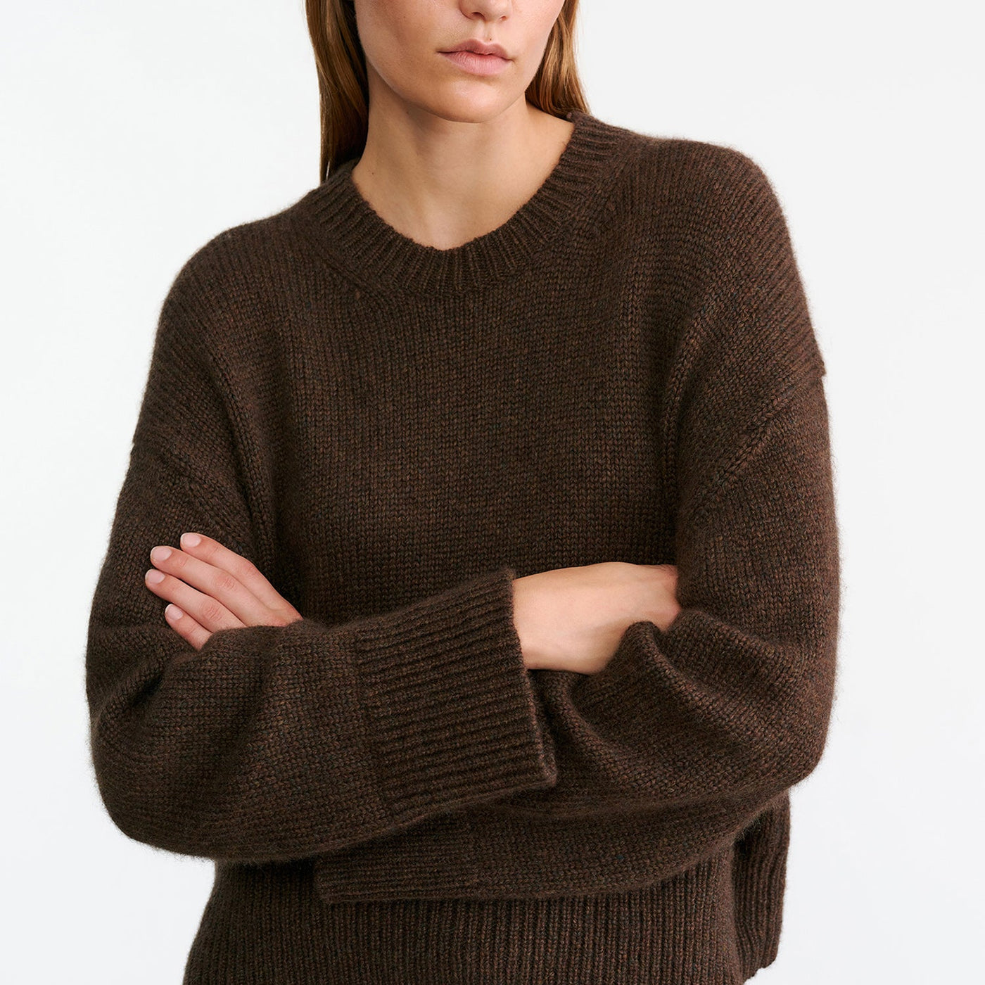ANISA SWEATER IN REDWOOD MELANGE