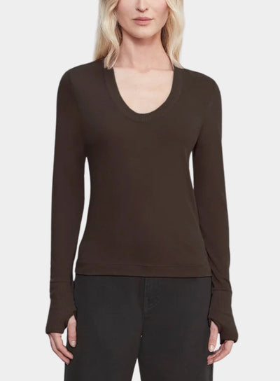 CASHMERE EASY CUFFED U IN DARK BROWN
