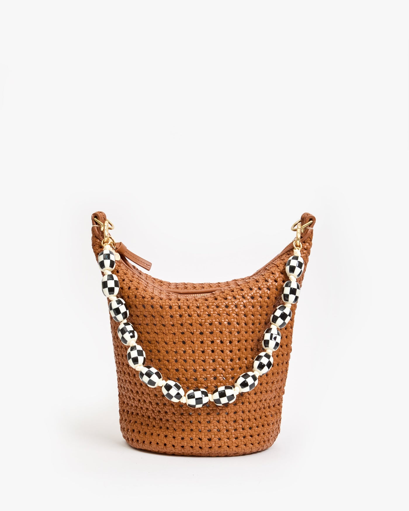 SHORTIE STRAP IN CREAM/BLACK CHECKER