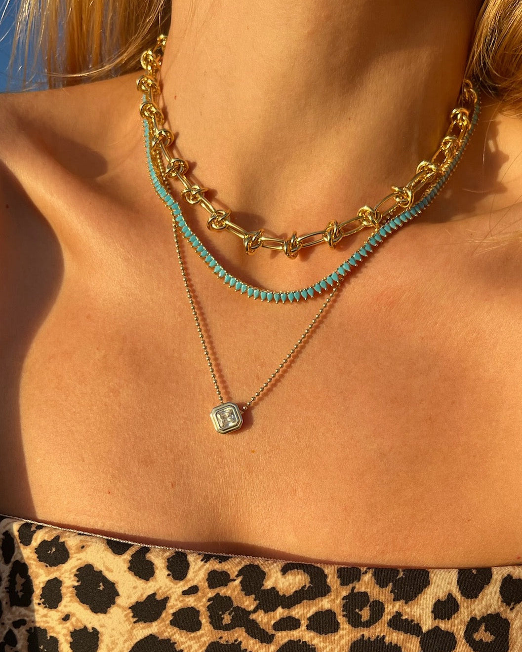 Native Gem Symphony Mini Teardrop Necklace at Romi Boutique