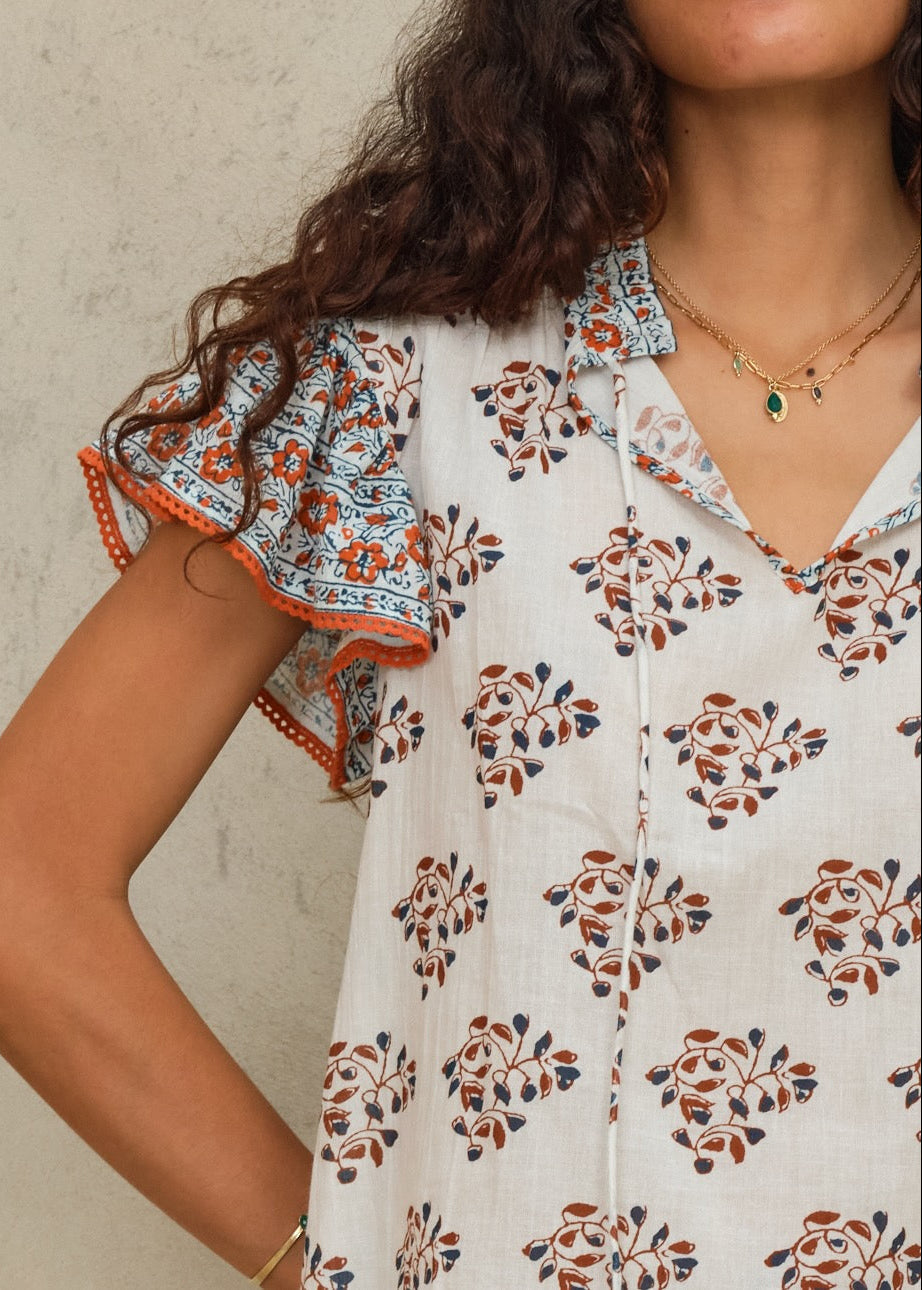 Mabe Stella Short Sleeve Top at Romi Boutique