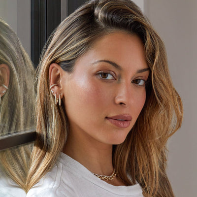 DIAMOND MAEVE HOOP EARRINGS IN GOLD