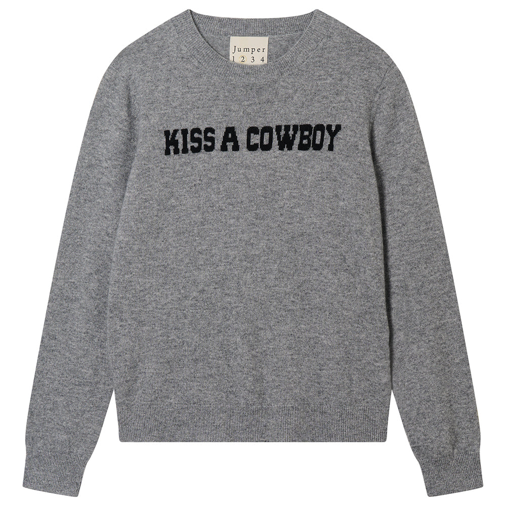 KISS A COWBOY CREW IN MID GREY/BLACK
