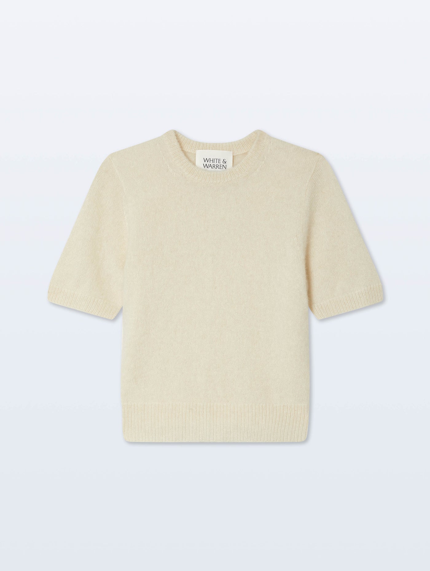 BRUSHED CASHMERE TEE IN IVORY