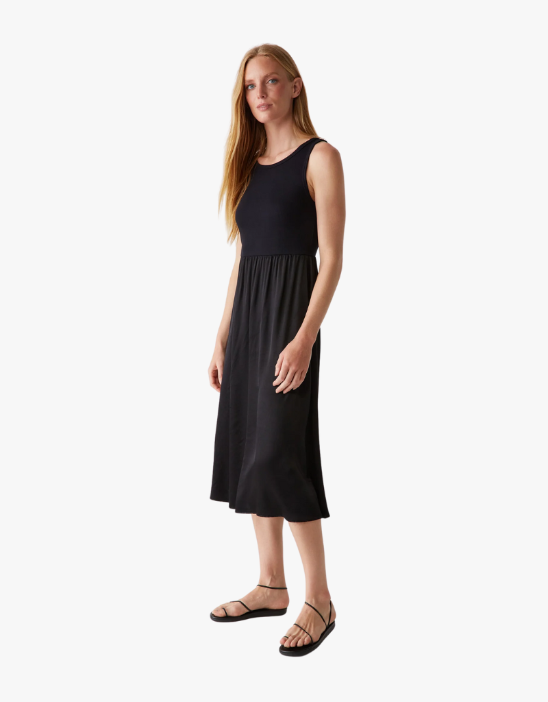 BRIDGETTE MEDIA TANK MIDI DRESS IN BLACK - Romi Boutique