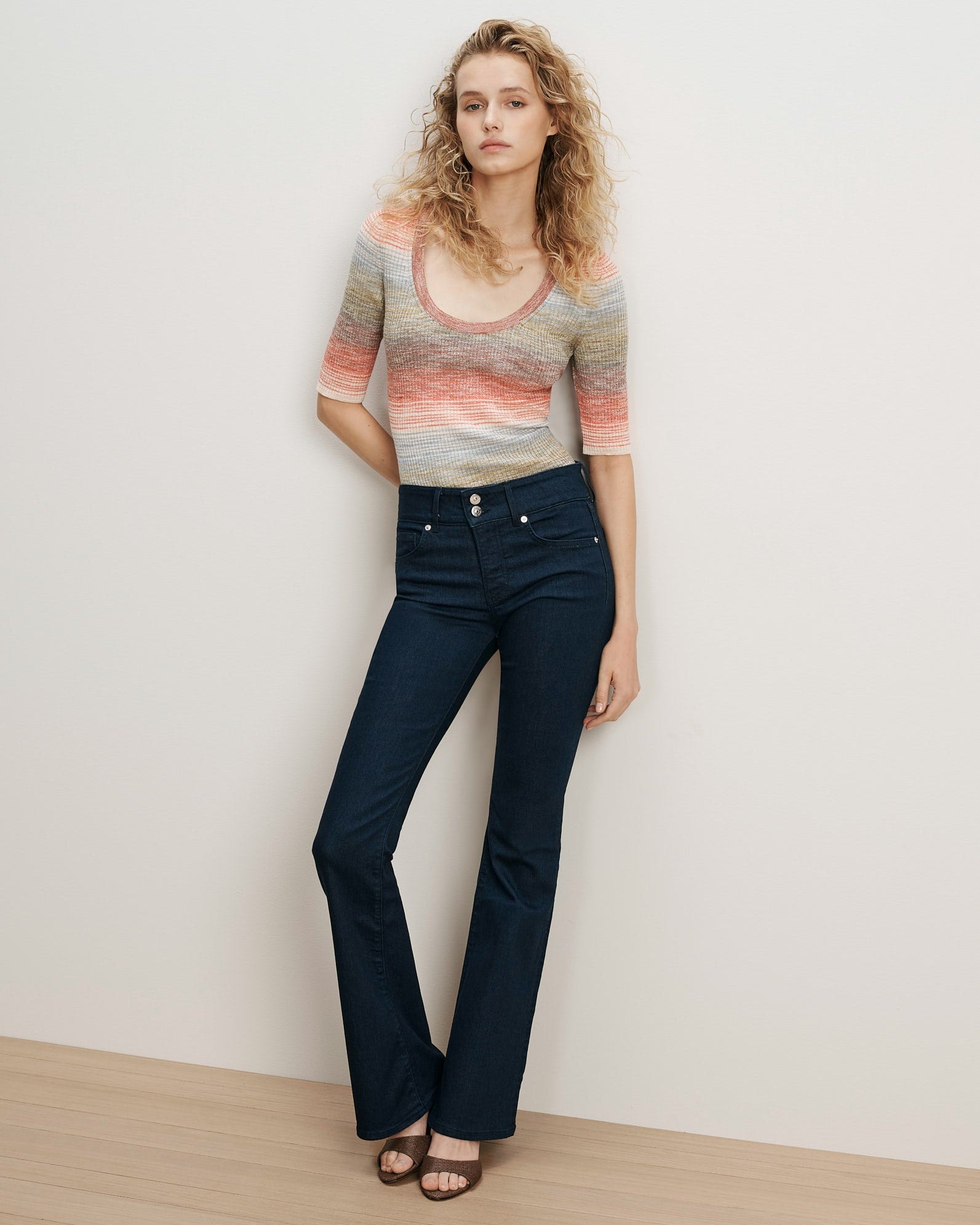 Veronica Beard Beverly Mid-Rise Skinny-Flare Jean at Romi Boutique