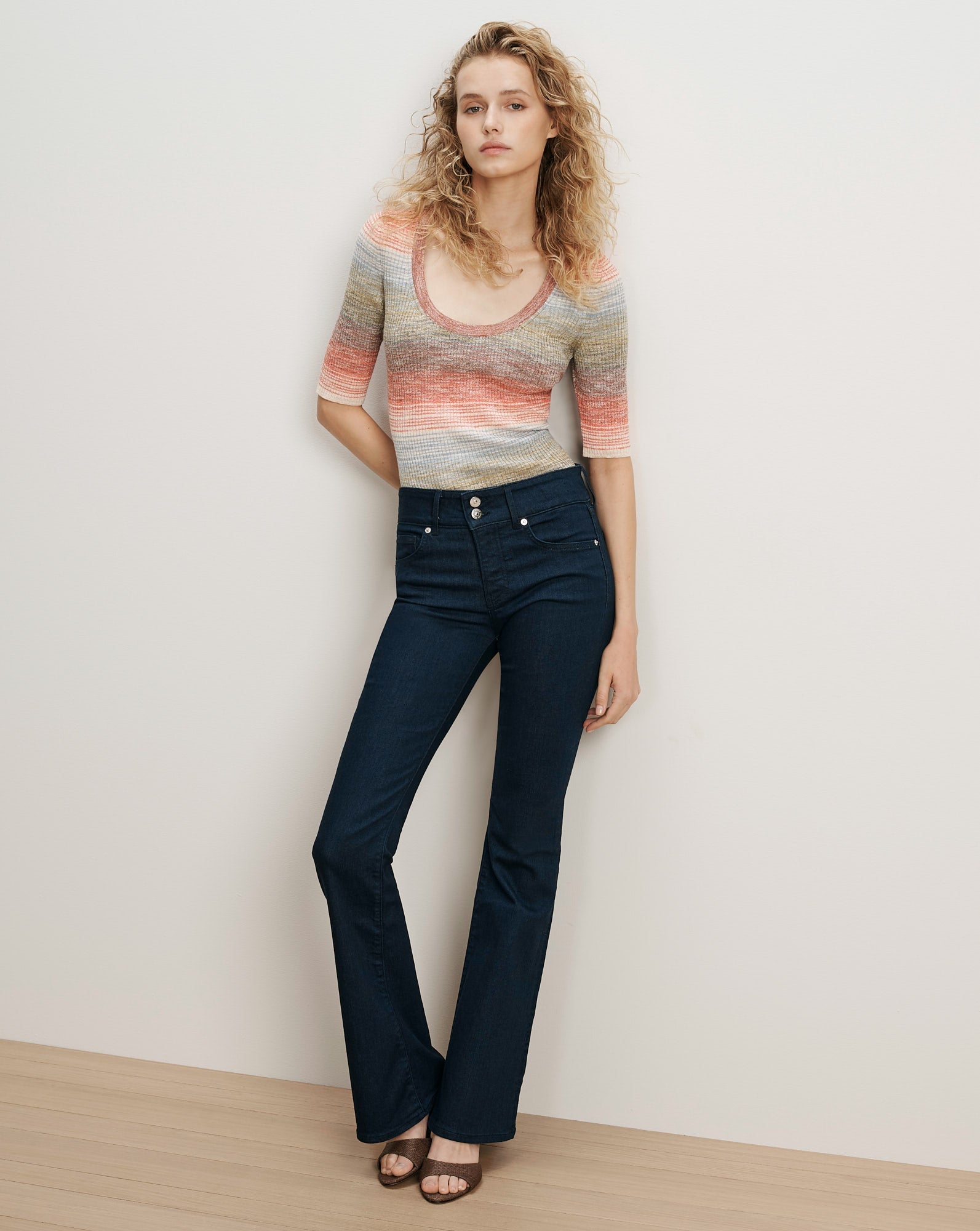 Veronica Beard Beverly Mid-Rise Skinny-Flare Jean at Romi Boutique