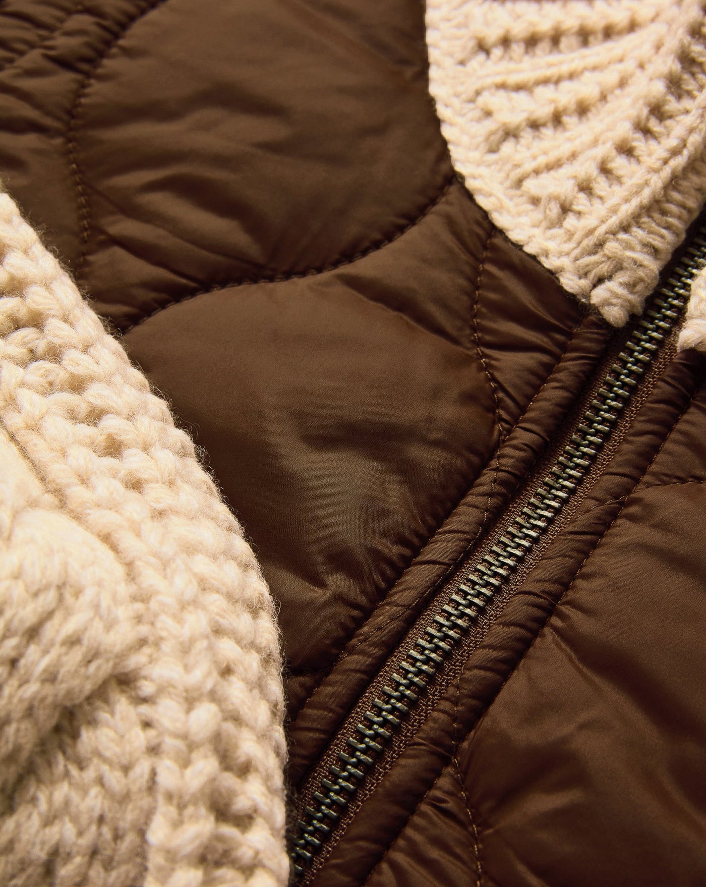 PATRA MIXED MEDIA JACKET IN MOCHA/HEATHERED SAND