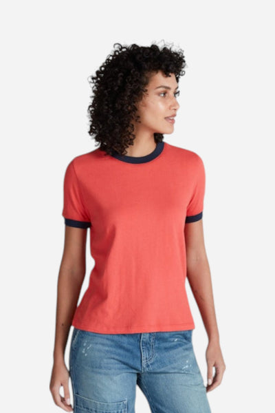 CLASSIC RINGER TEE IN RED/NAVY
