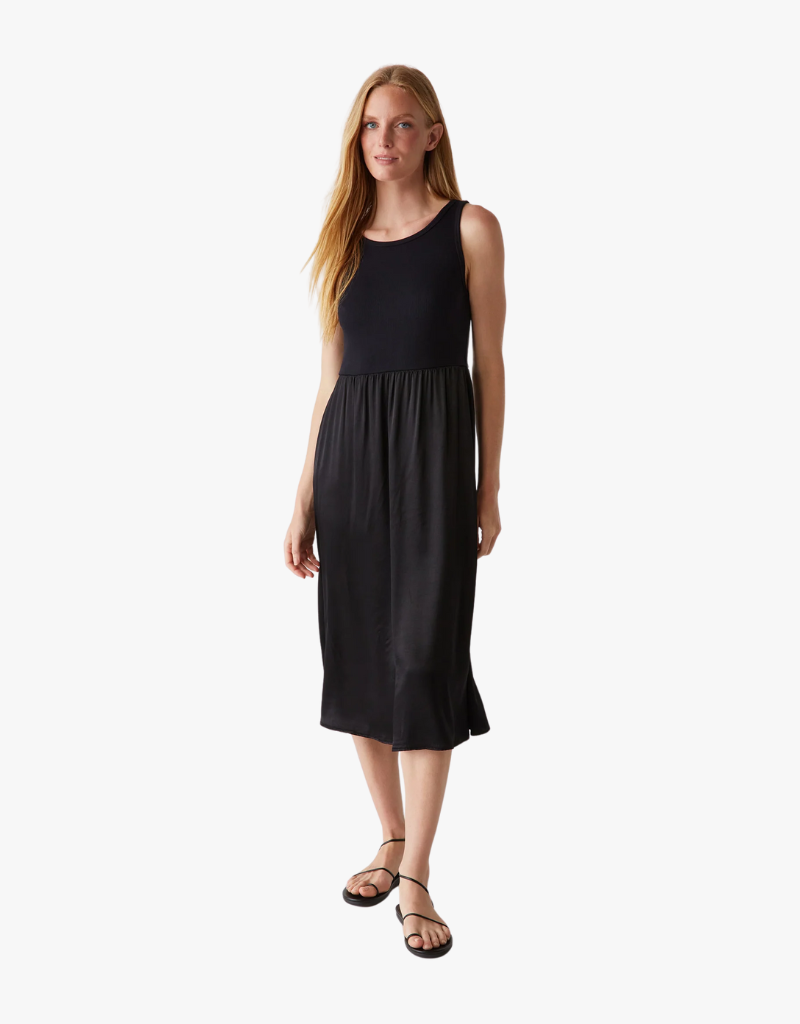 BRIDGETTE MEDIA TANK MIDI DRESS IN BLACK - Romi Boutique