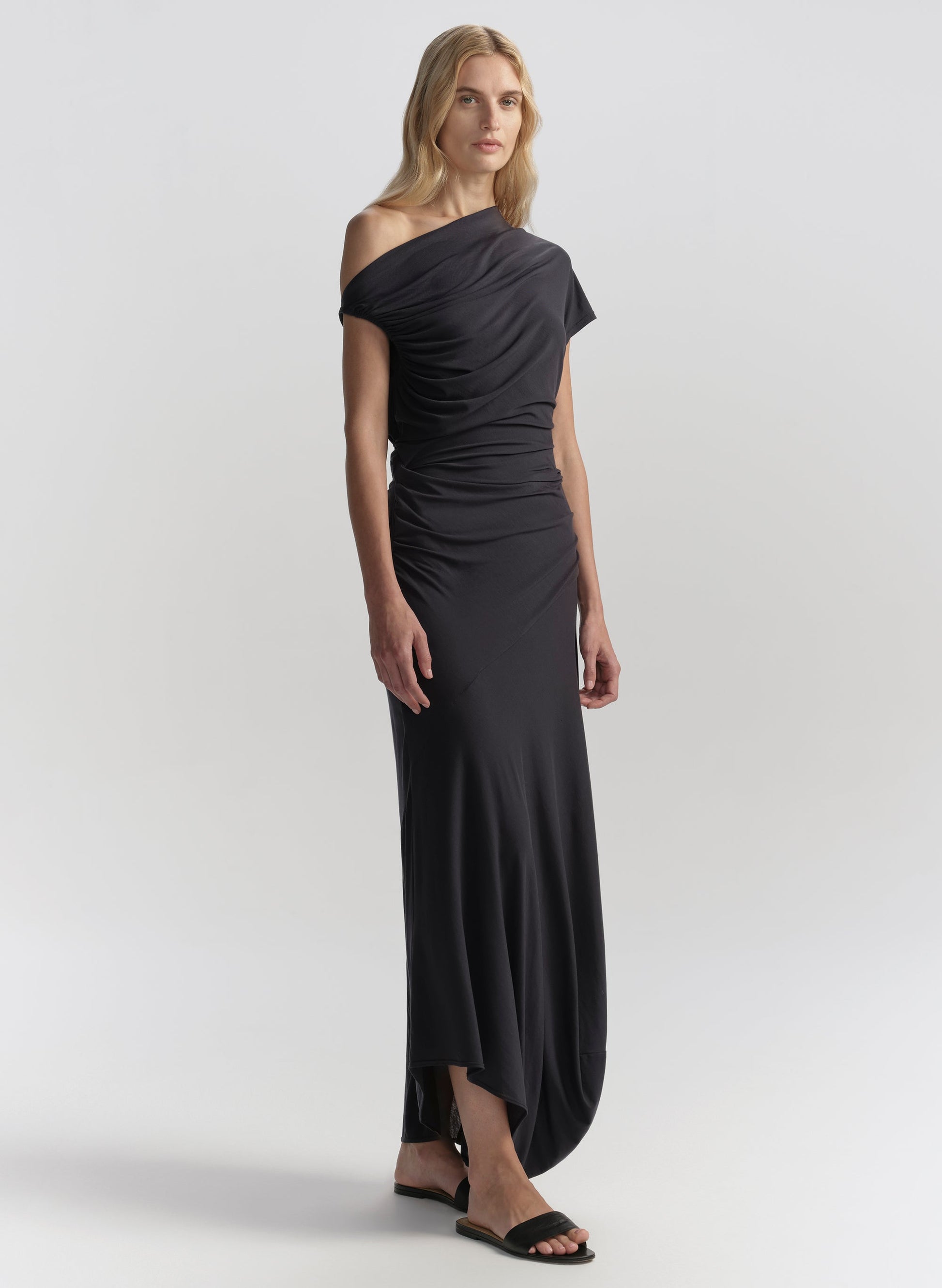 A.L.C Halle One Shoulder Jersey Midi Dress at Romi Boutique