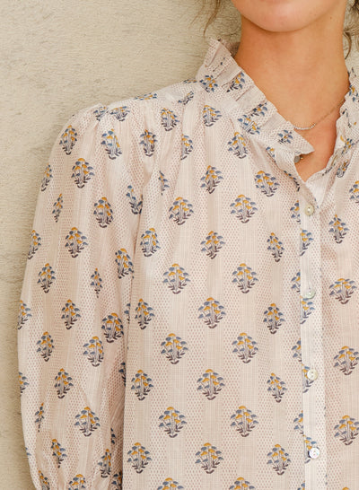 LINDI PRINTED TOP IN ECRU