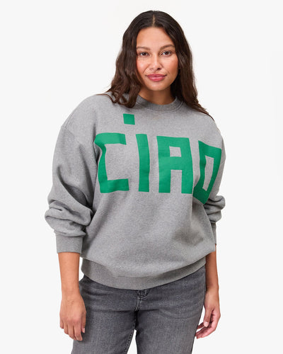 OVERSIZED CIAO SWEATSHIRT IN GREY MELANGE