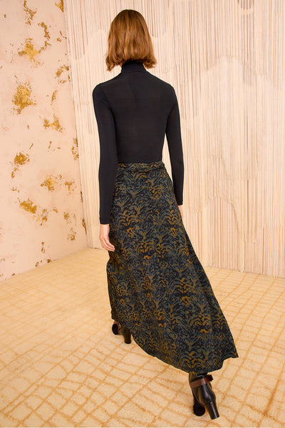 PAOLA JERSEY HIGH WAIST MIDI SKIRT IN DESERT JASPER