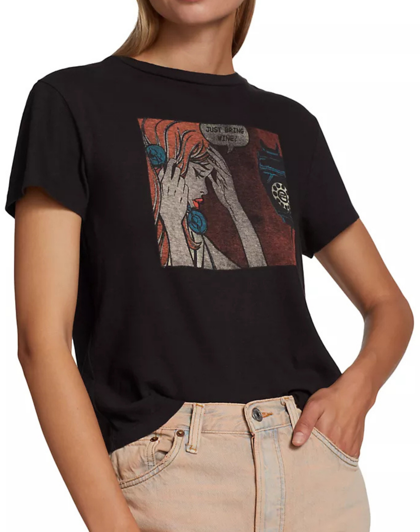 CLASSIC TEE JUST SEND WINE IN WASHED BLACK