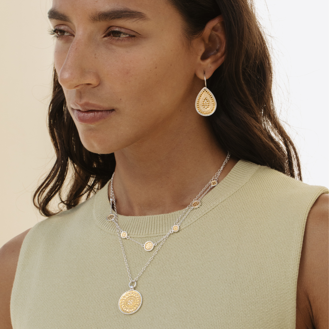 Anna Beck Contrast Dotted Teardrop Earrings at Romi Boutique