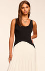 Ramy Brook DAVINIA KNIT COMBO PLEATED MAXI DRESS at Romi Boutique