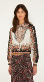 FARM Rio Winter Floral Long Sleeve Shirt at Romi Boutique