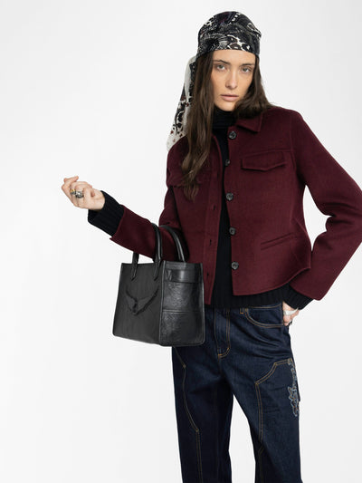 LIAM WOOL JACKET IN BURGUNDY