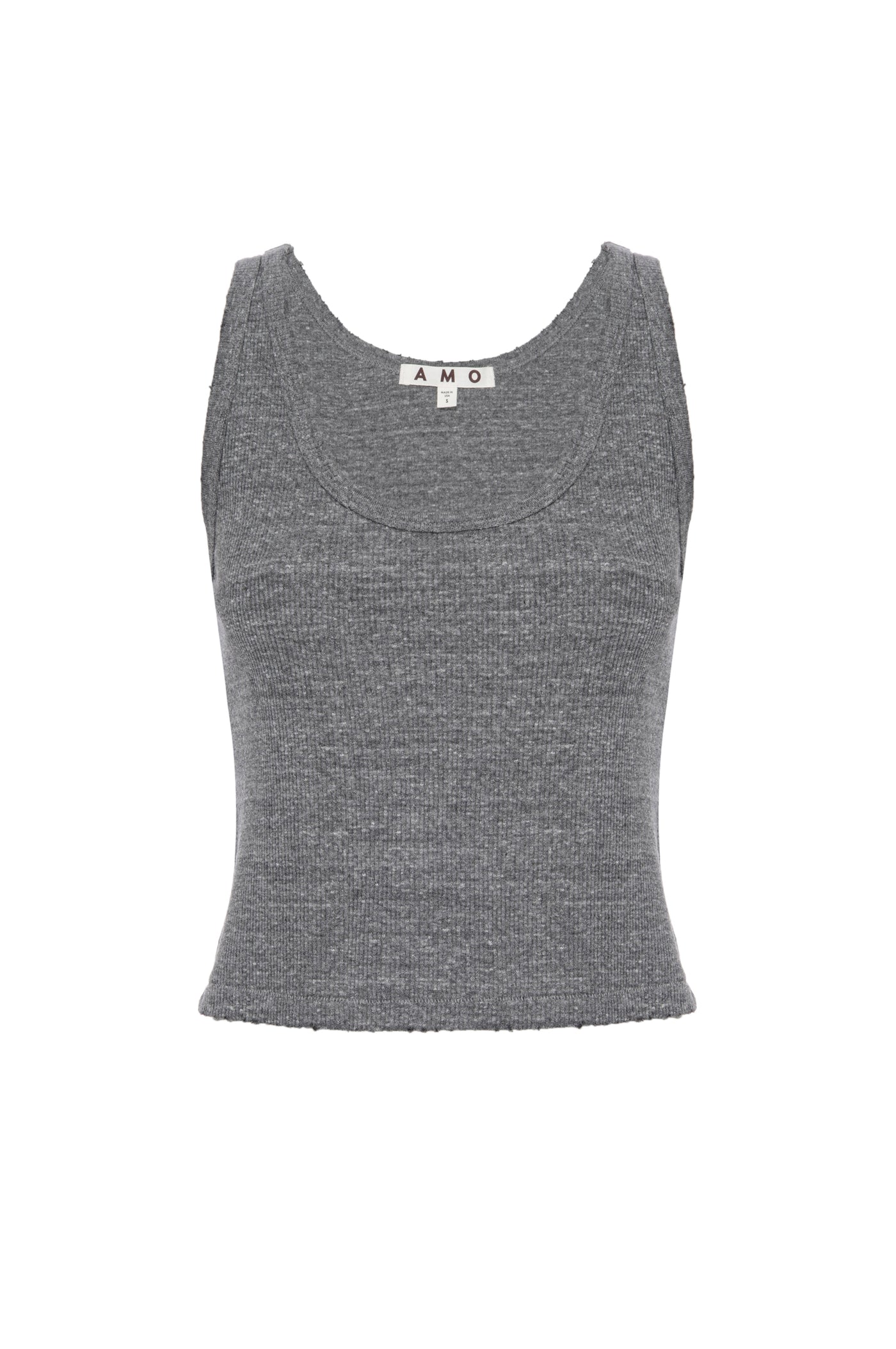 CROP RIB TANK IN HEATHER GREY - Romi Boutique
