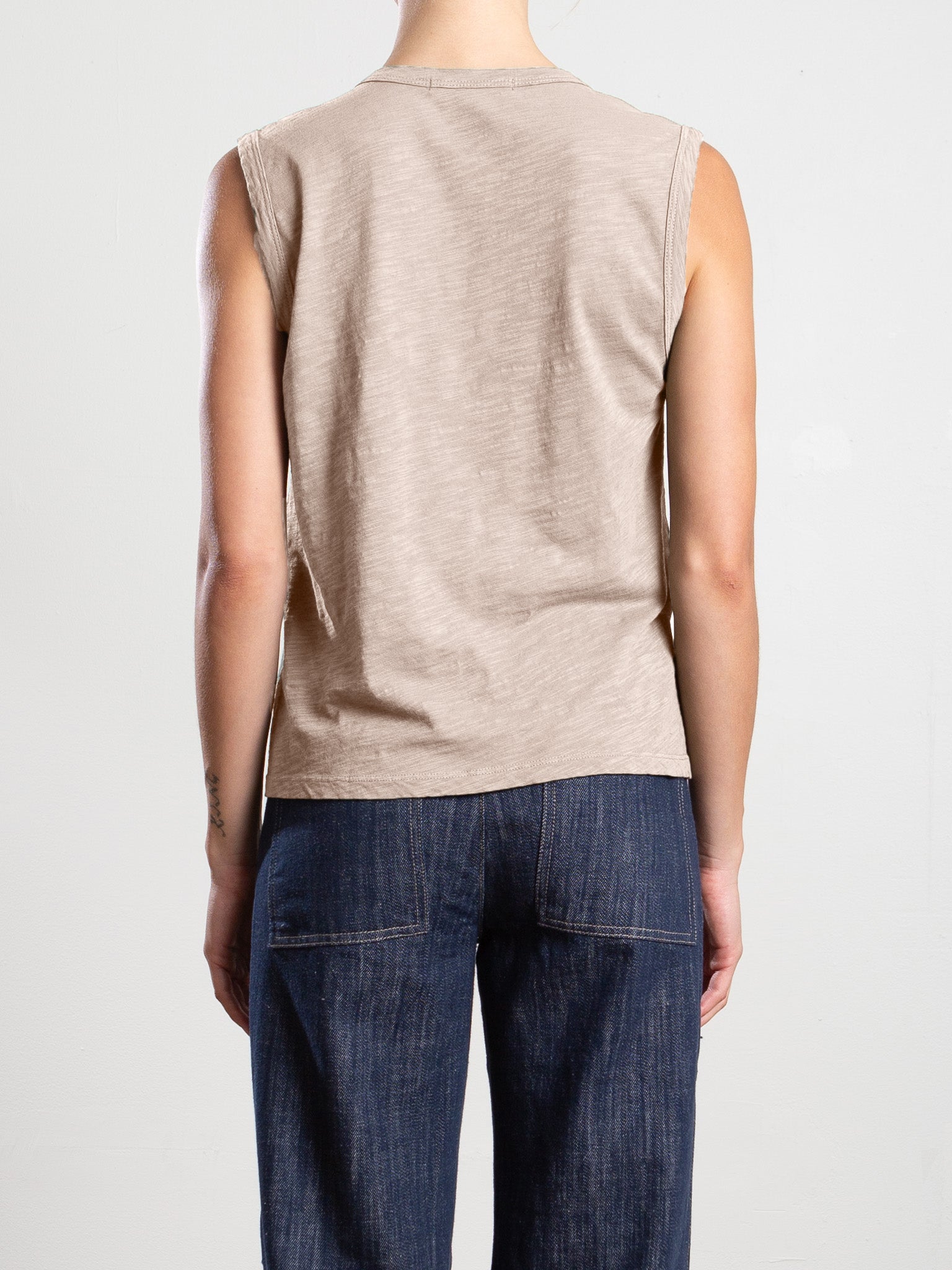 Pharaoh Muscle Shell in Supima Slub at Romi Boutique