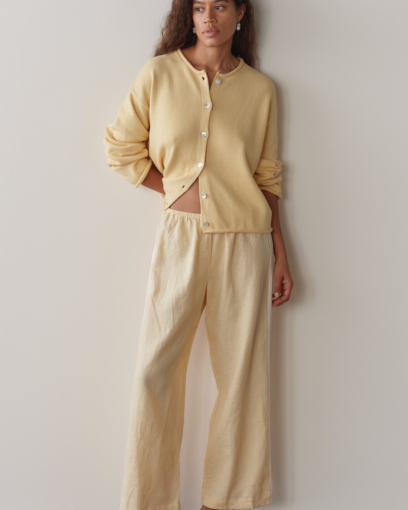 The Linen Crop Stripe Pant