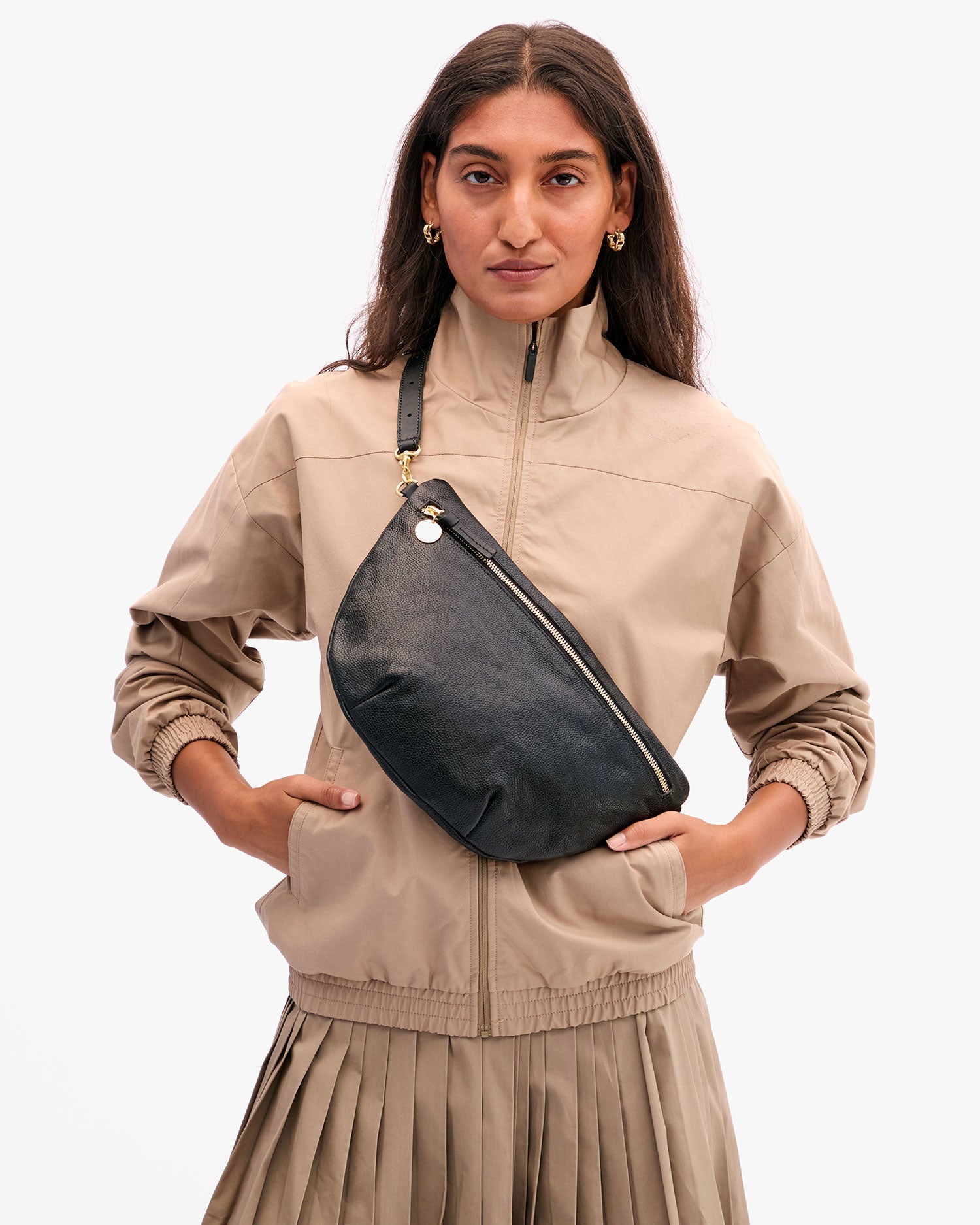 Clare V Grande Fanny Bag in Petit Caviar at Romi Boutique
