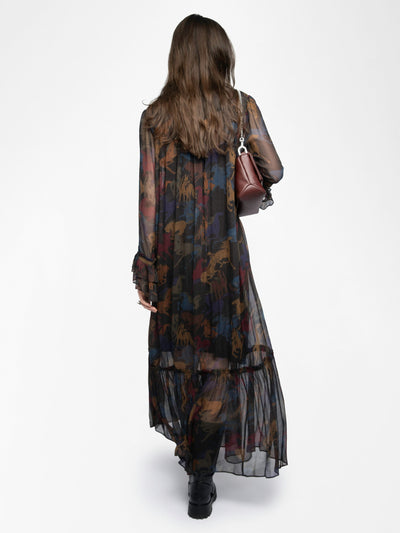 RALICEL HORSES DRESS IN DARK CHOCOLATE