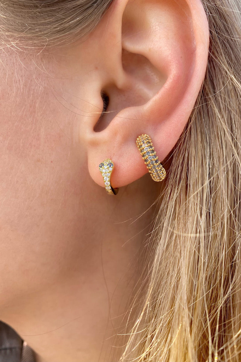 SNAKE CHARMER HUGGIE EARRING IN GOLD