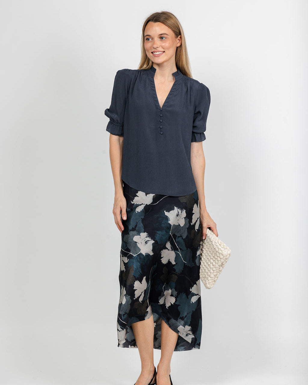 Go Silk Go Slope Printed Skirt at Romi Boutique