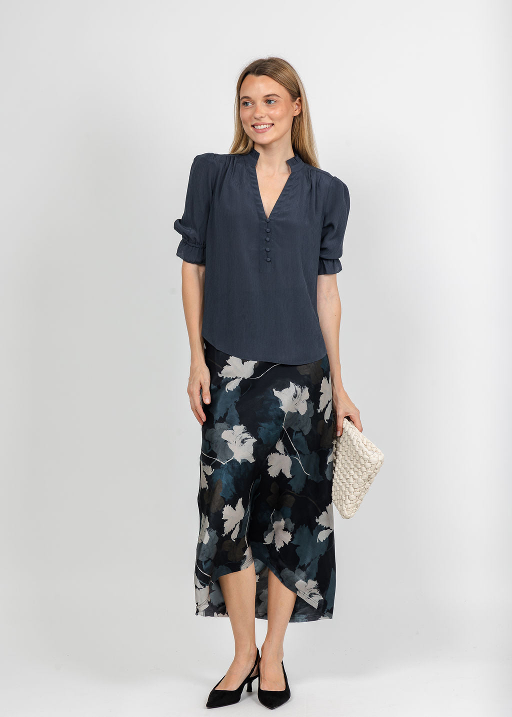 Go Silk Go Slope Printed Skirt at Romi Boutique