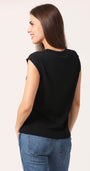Minnie Rose SUPIMA SCOOP NECK CAP SLEEVE TOP at Romi Boutique