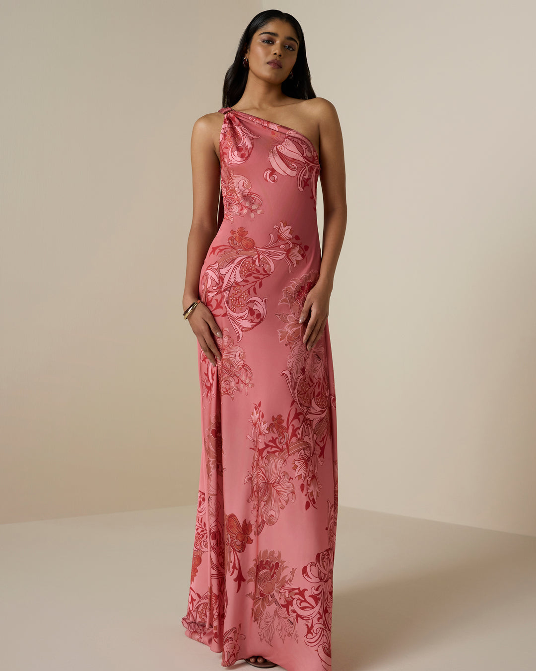 Hemant & Nandita Vine One Shoulder Dress at Romi Boutique