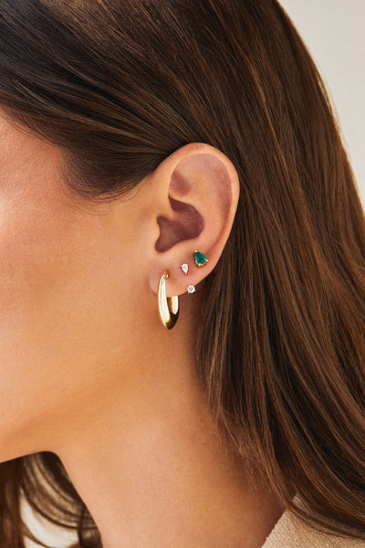 PEAR EMERALD STUD EARRINGS