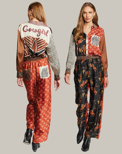 BAILEY STRAIGHT LEG PRINTED PANT IN RODEO - Romi Boutique