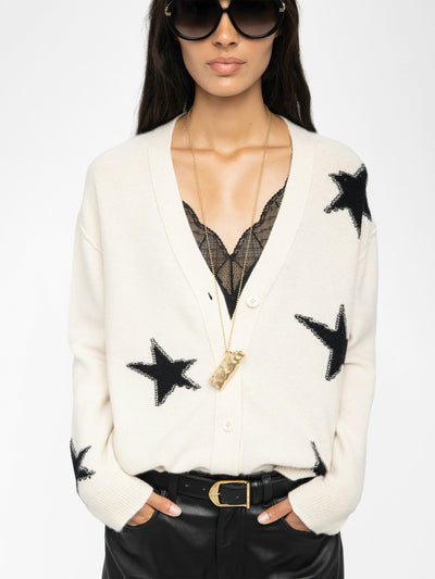 MIRKAZ CASHMERE CARDIGAN IN ECRU