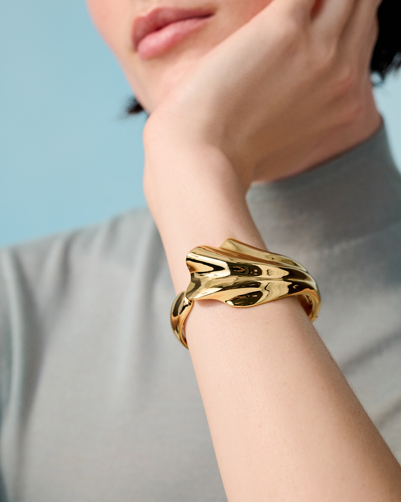 Jenny Bird LYDIA CUFF IN HIGH POLISH GOLD at Romi Boutique