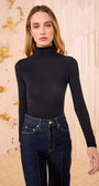 Ulla Johnson AURELIA JERSEY LONG SLEEVE TURTLENECK TOP at Romi Boutique