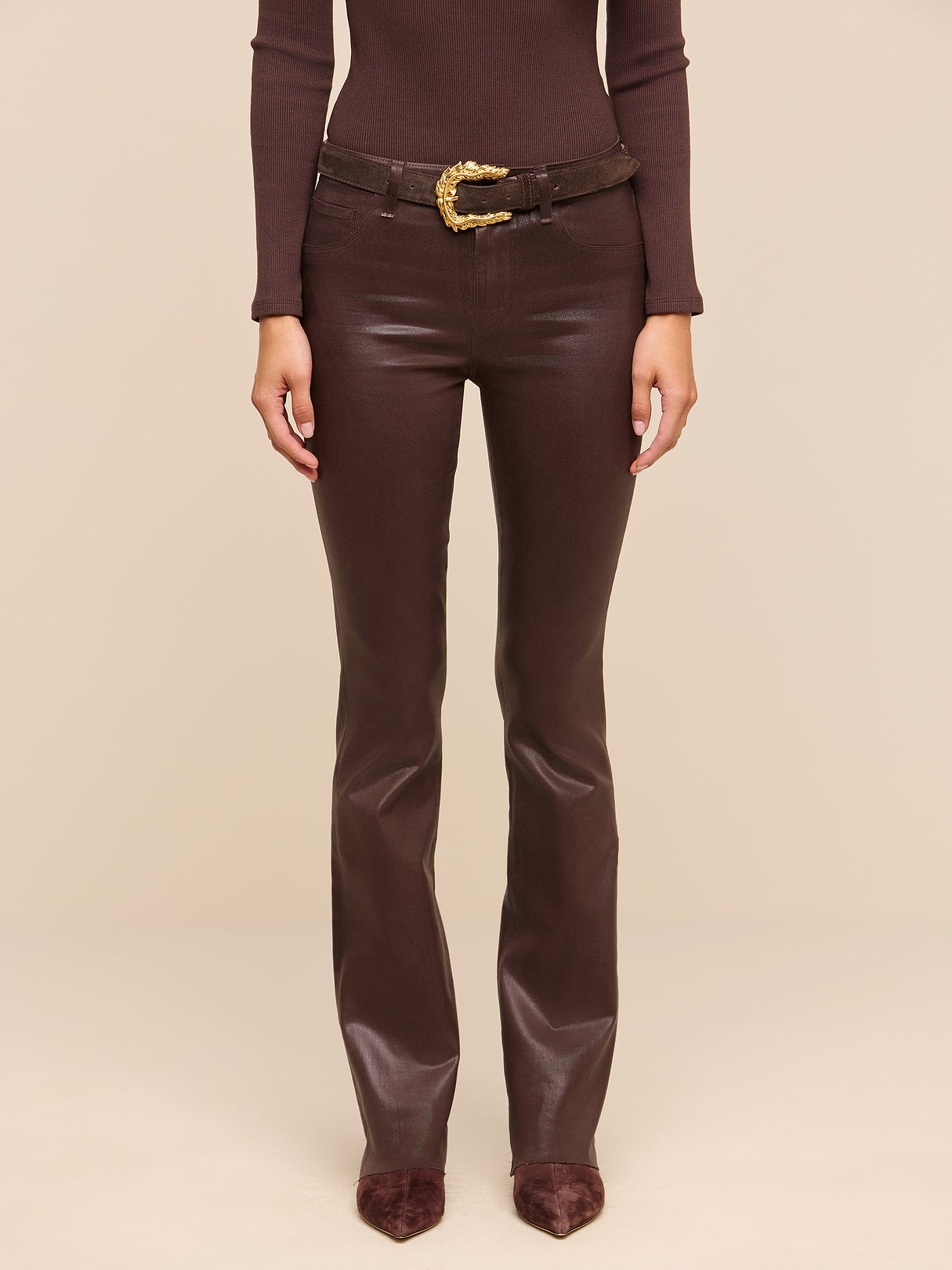 Ruth Coated Straight-Leg Jean