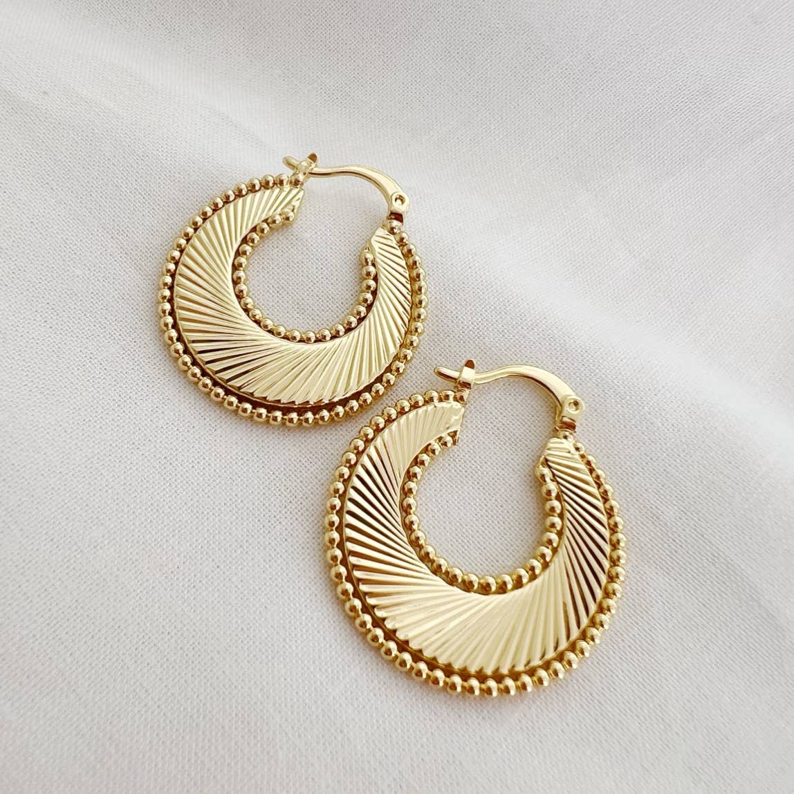 Romi FREEDOM HOOPS IN YELLOW GOLD at Romi Boutique