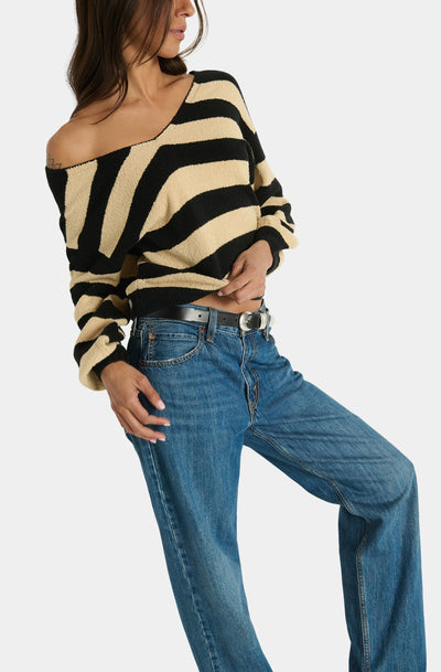 CARMINE PULLOVER IN BUTTERSCOTCH STRIPE