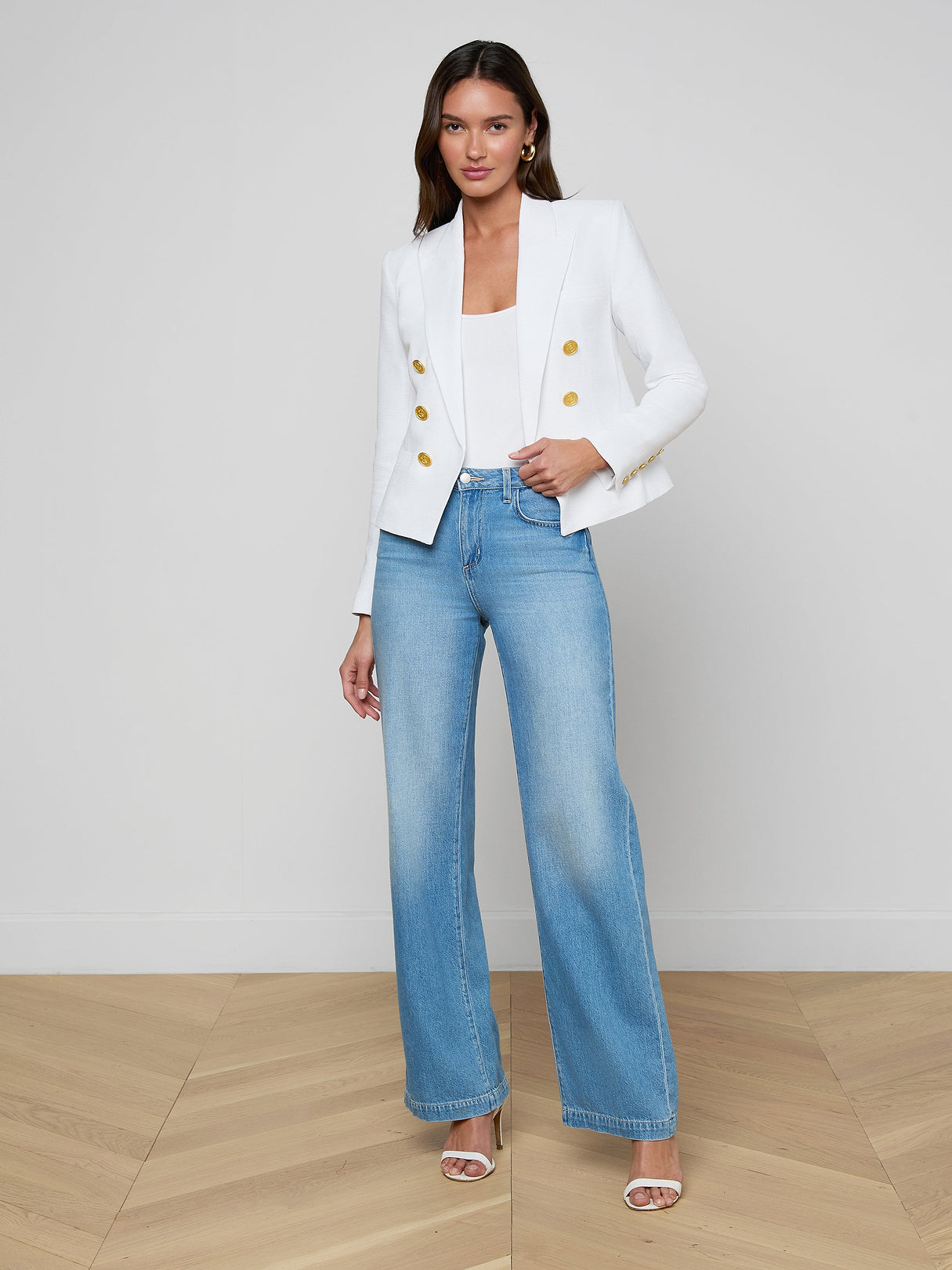 L'Agence BROOKE OPEN-FRONT BLAZER at Romi Boutique