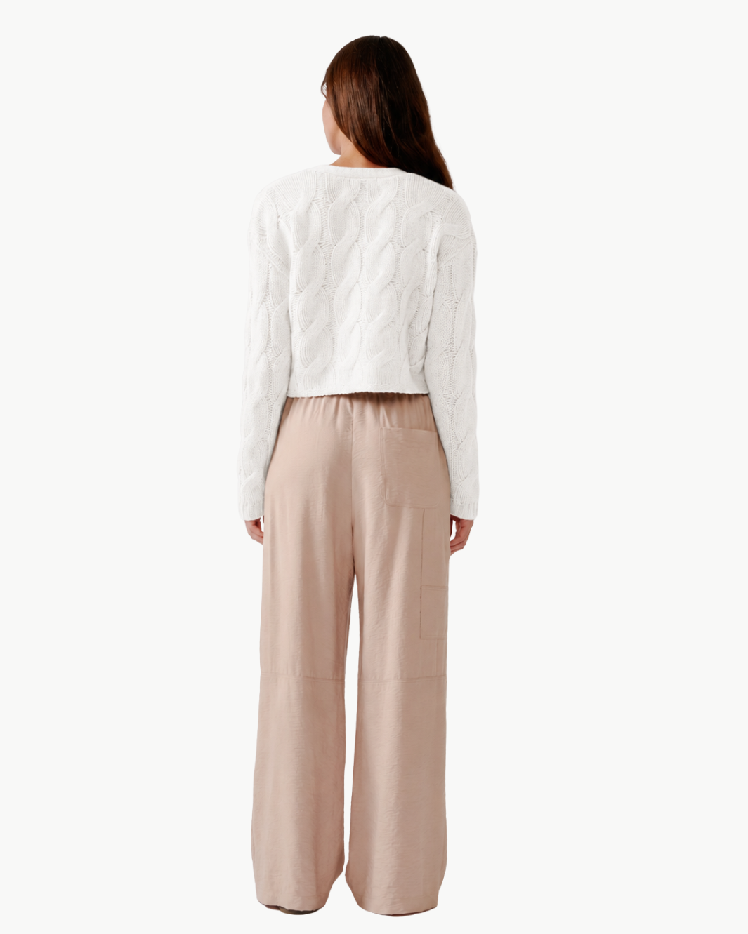 Jolie V-Neck Cropped Cable Cardigan