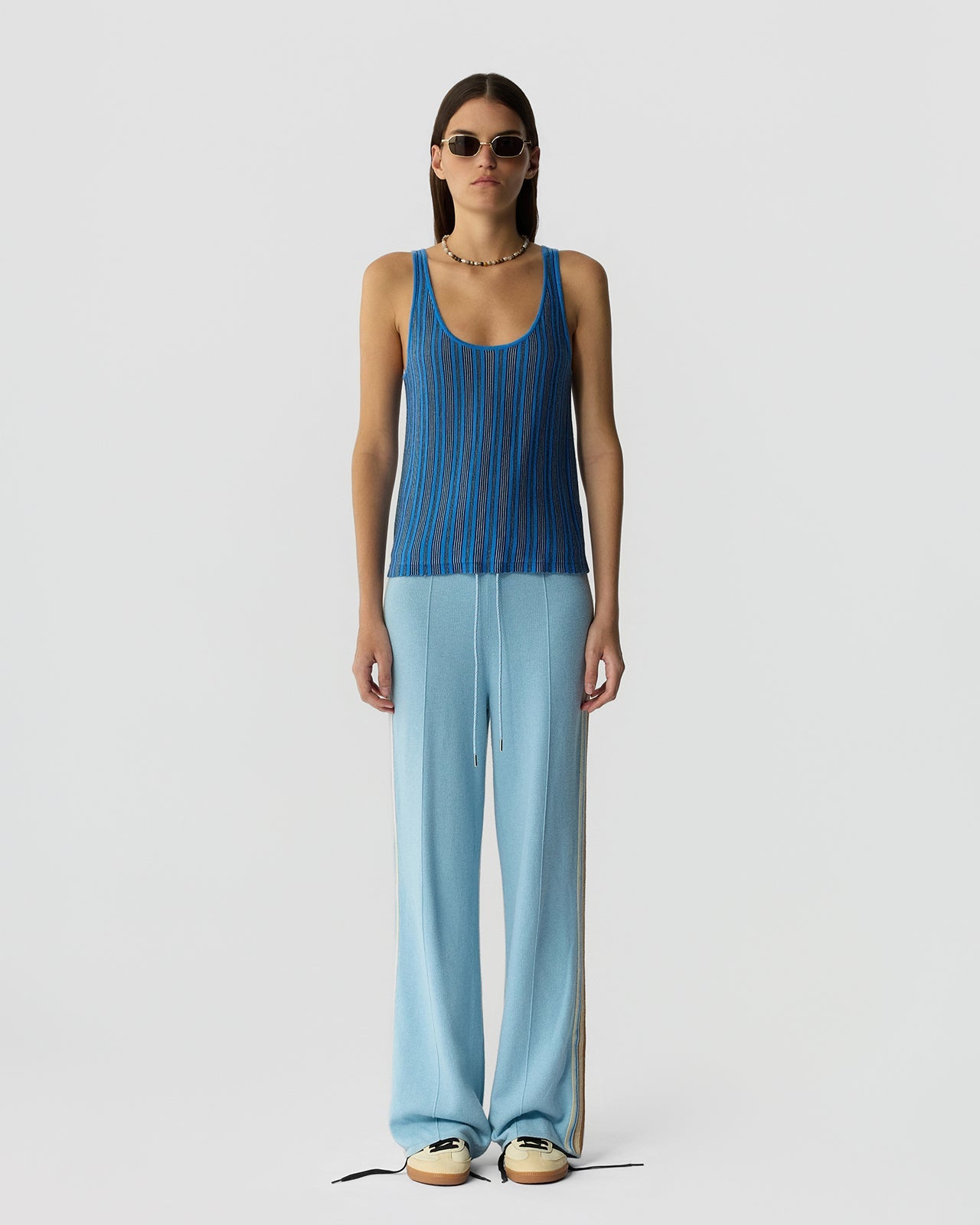 Guest In Residence FINE STRIPE TANK at Romi Boutique