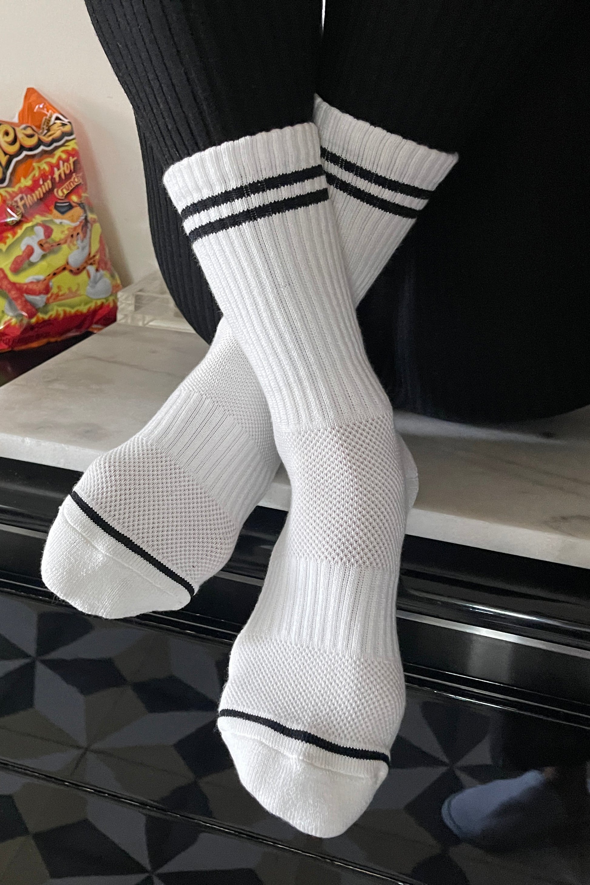 BOYFRIEND SOCKS IN CLASSIC WHITE
