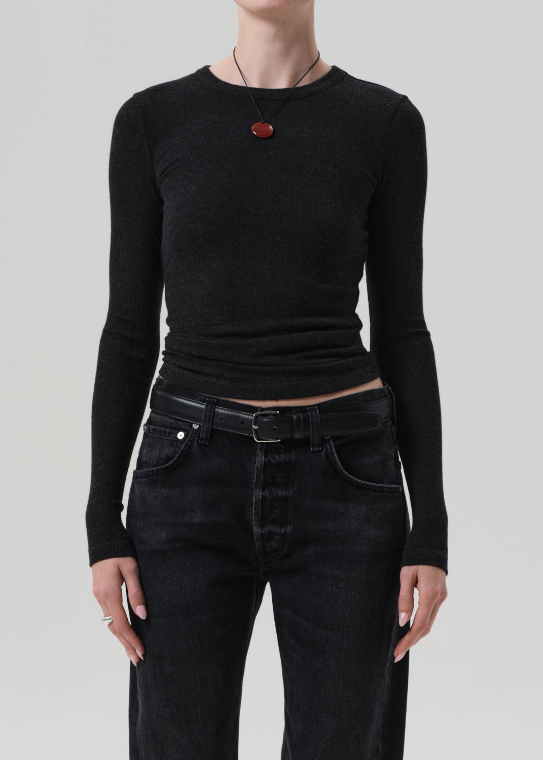 BINA CREWNECK IN HEATHER CHARCOAL
