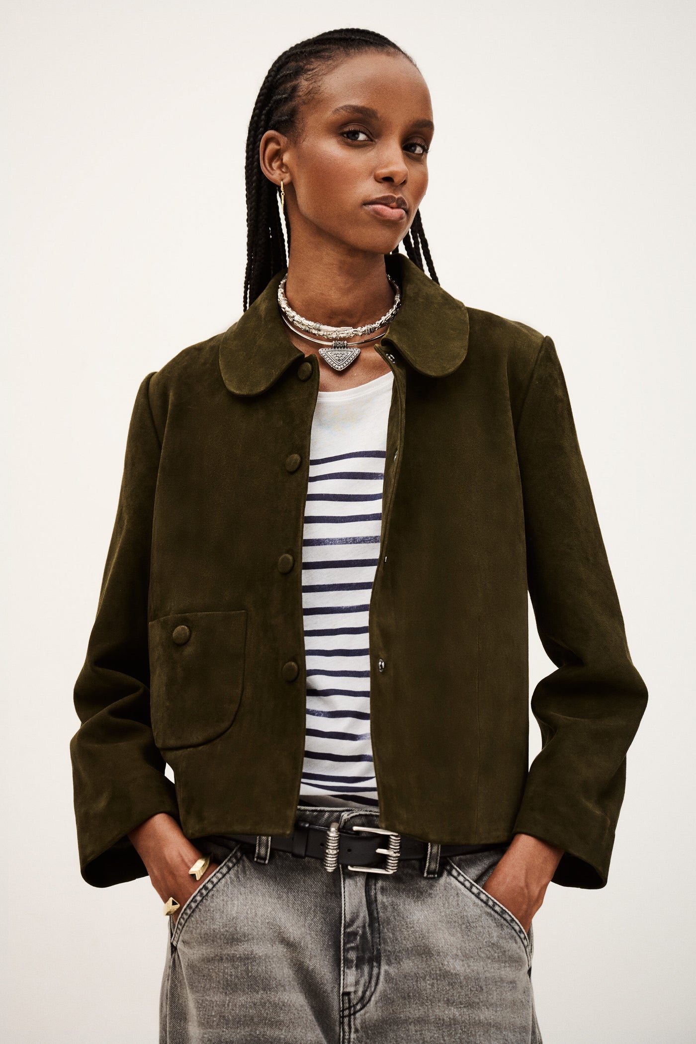 MILAS JACKET IN KAKI - Romi Boutique