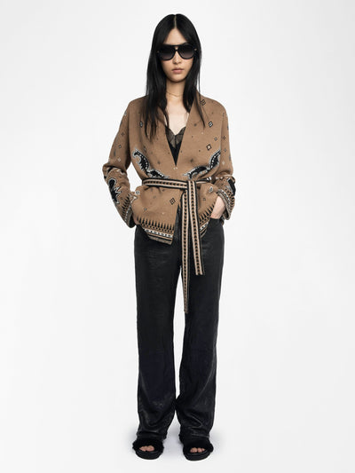 KALA WOOL CARDIGAN IN DAIM